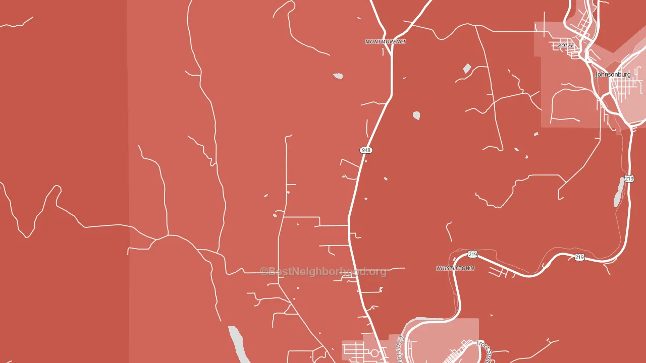 Montmorenci, PA block-group political-lean map
