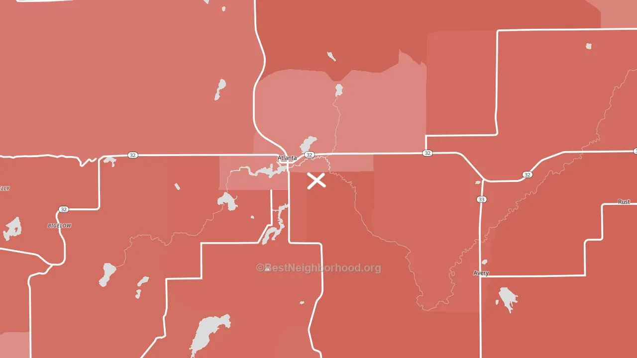 Montmorency County, MI block-group political-lean map