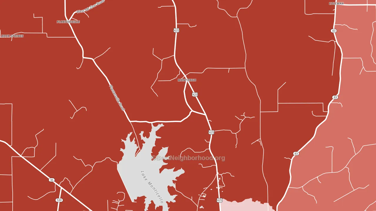 Montongo, AR block-group political-lean map