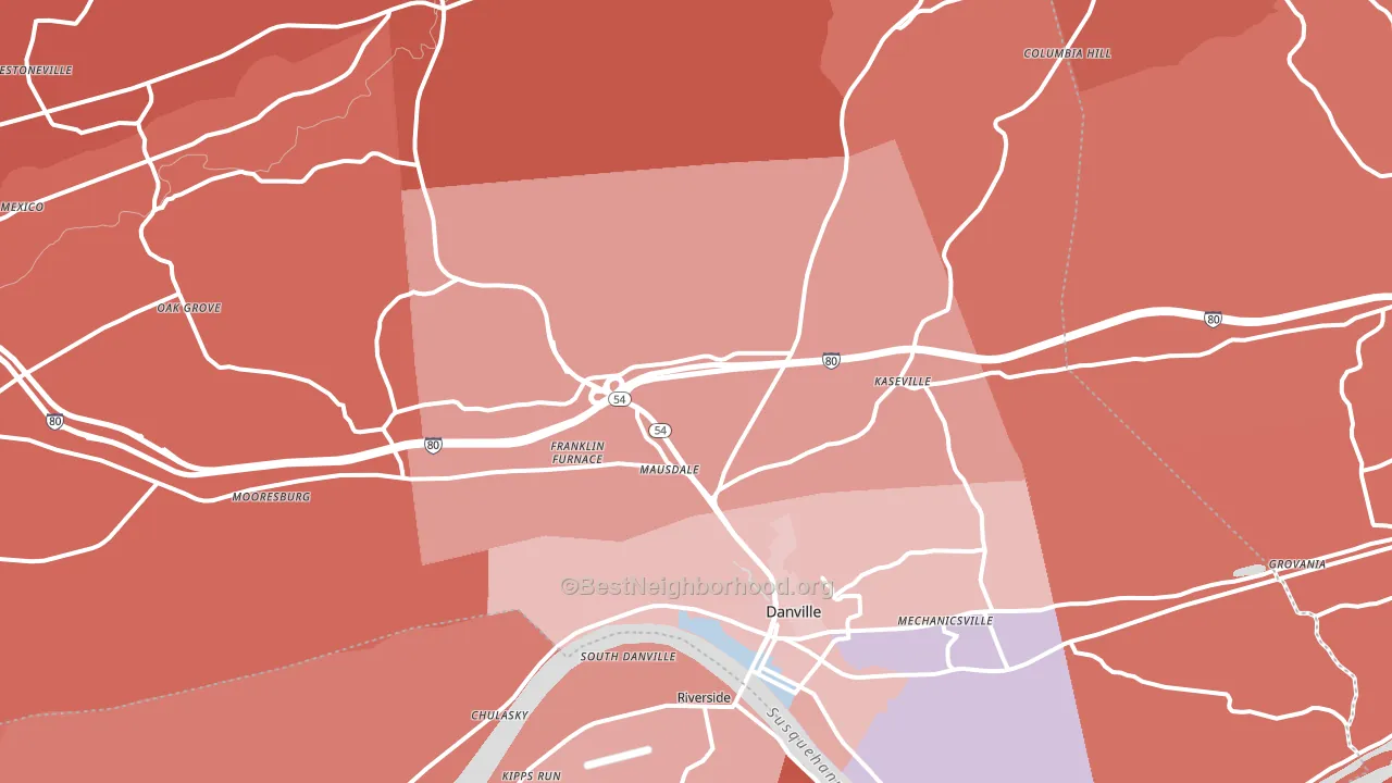 Montour County, PA block-group political-lean map