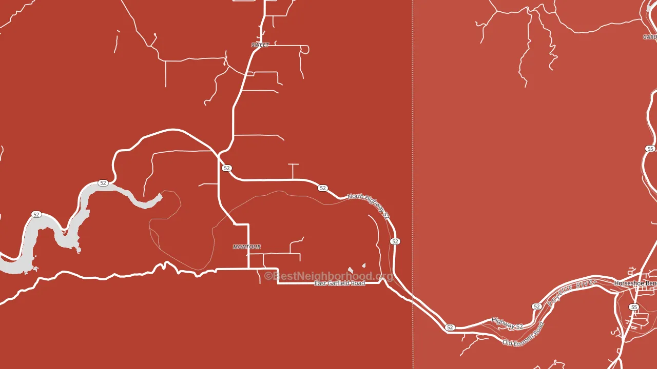 Montour, ID block-group political-lean map