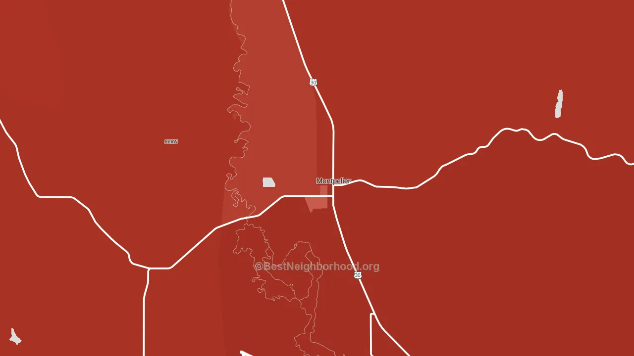 Montpelier, ID block-group political-lean map