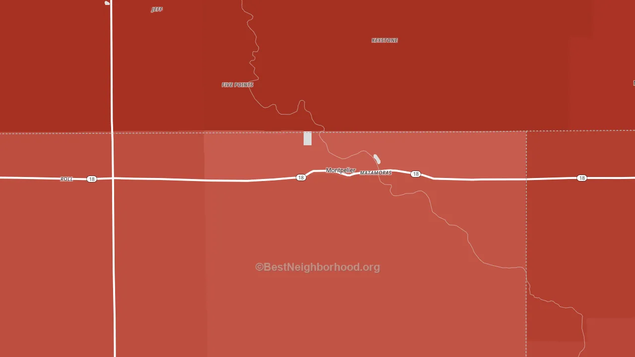 Montpelier, IN block-group political-lean map