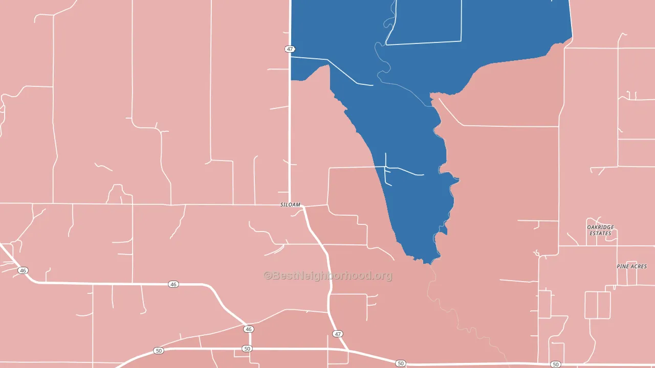 Montpelier, MS block-group political-lean map