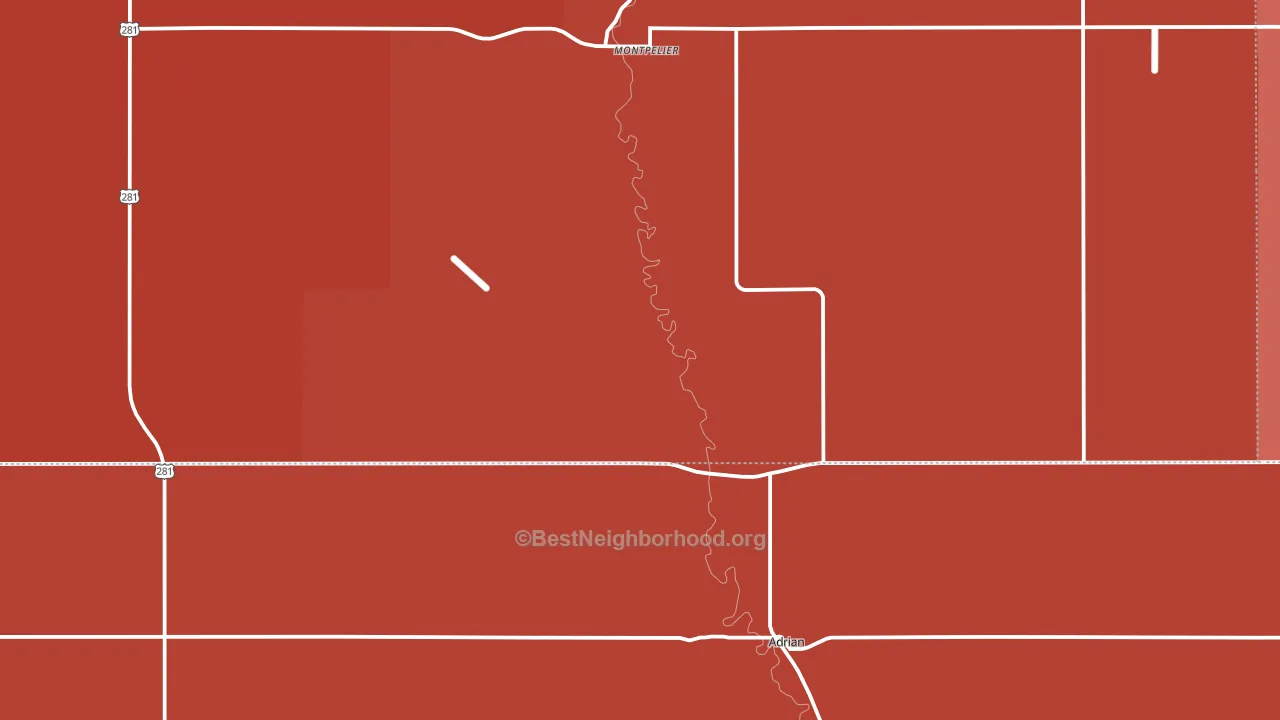 Montpelier, ND block-group political-lean map
