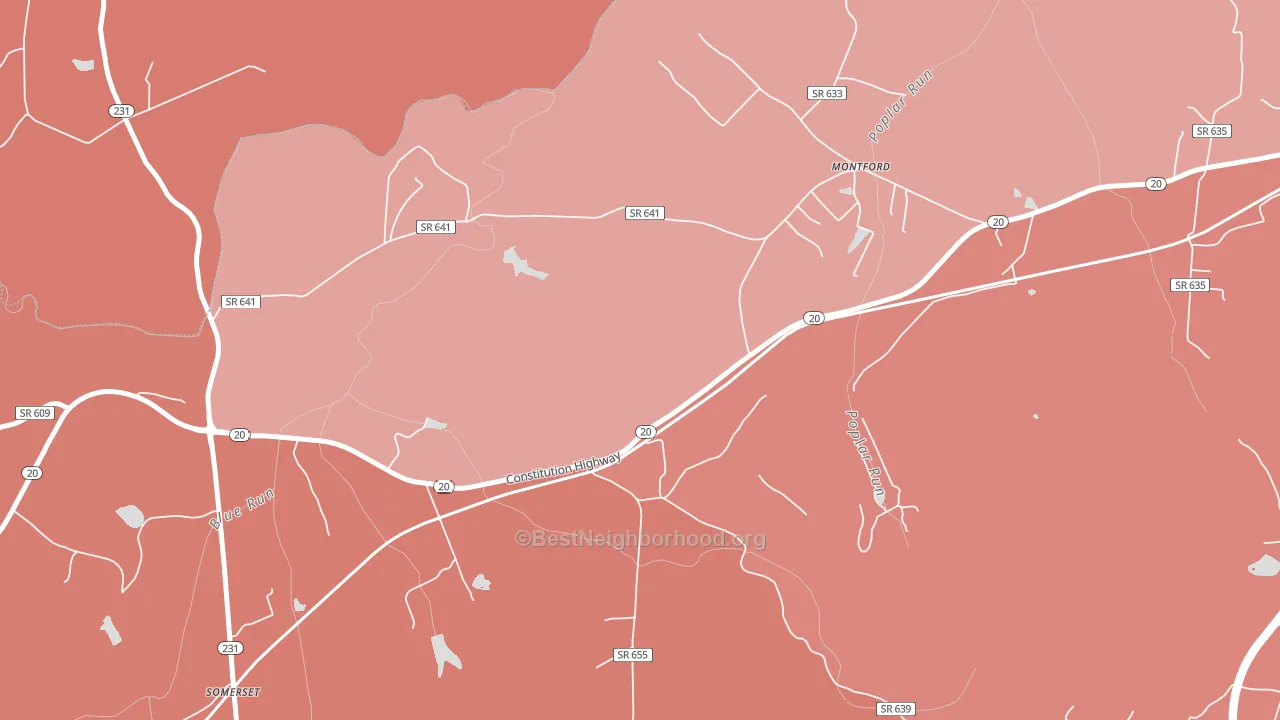 Montpelier Station, VA block-group political-lean map