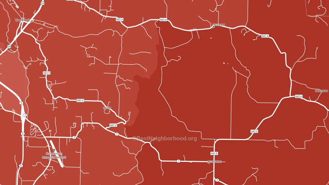 Montreal, MO block-group political-lean map