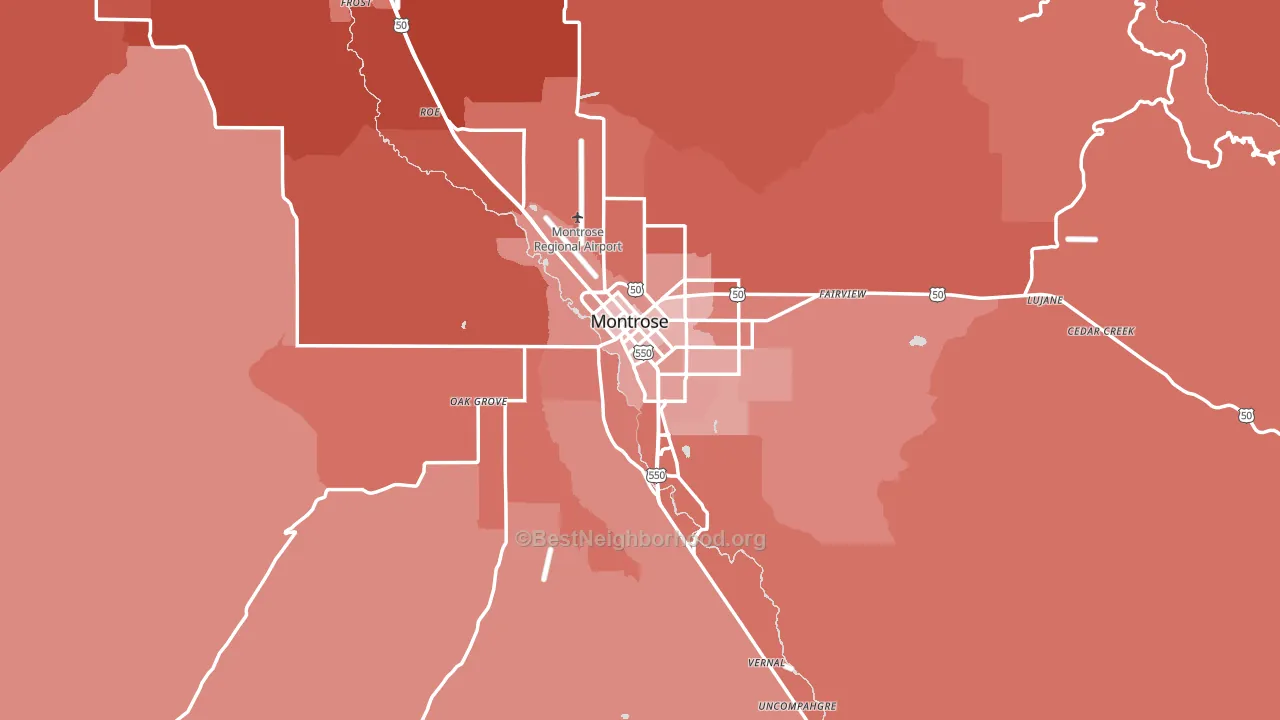 Montrose, CO block-group political-lean map