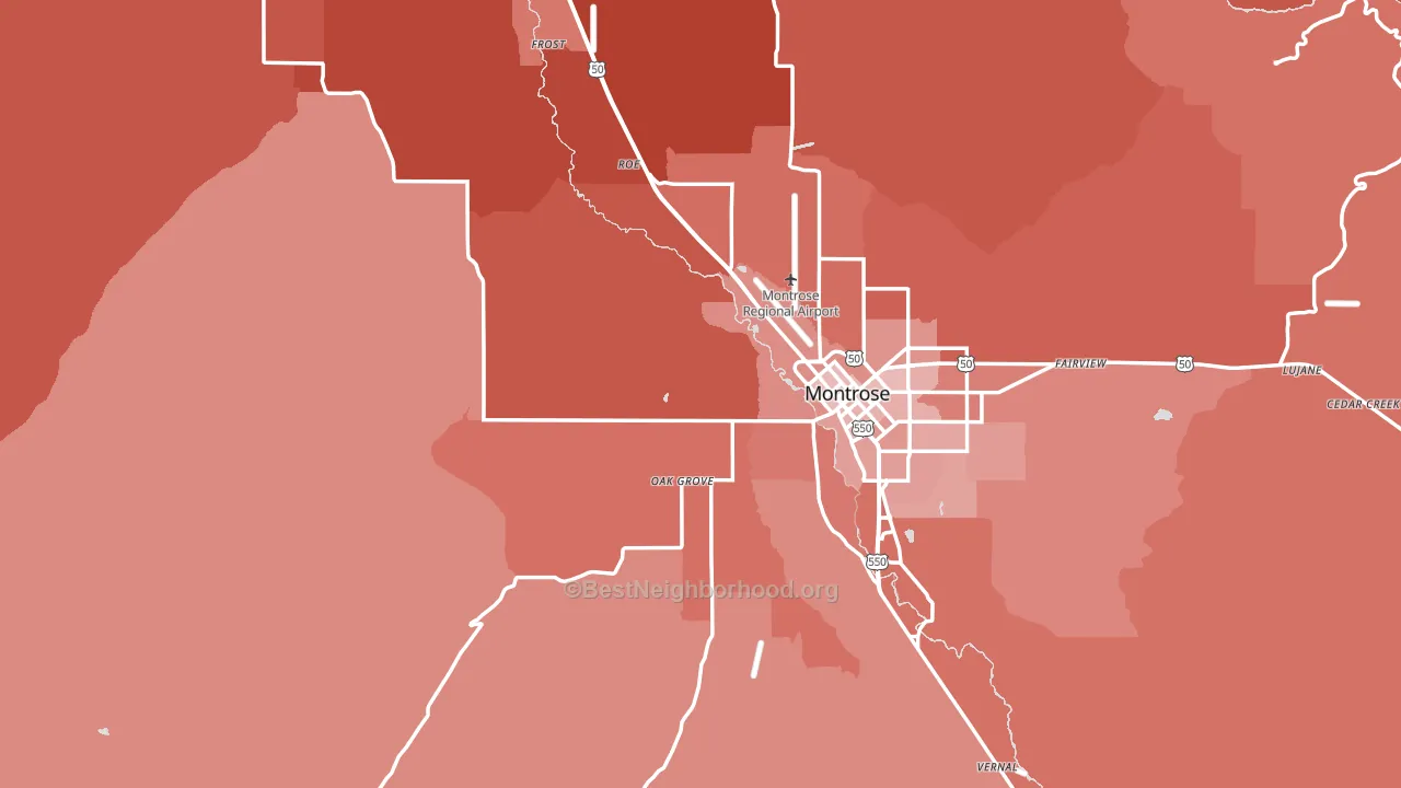 Montrose County, CO block-group political-lean map