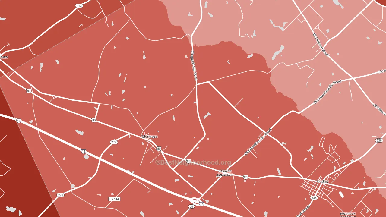 Montrose, GA block-group political-lean map