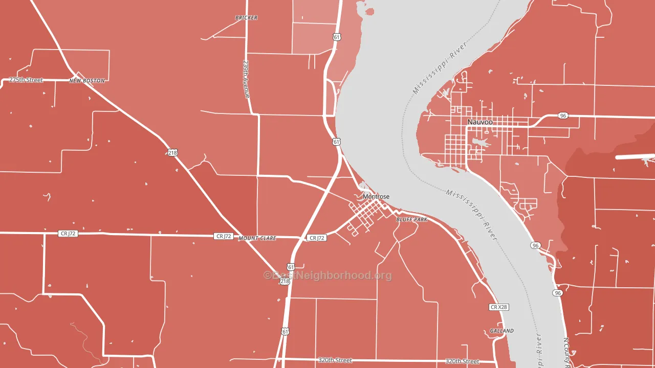 Montrose, IA block-group political-lean map