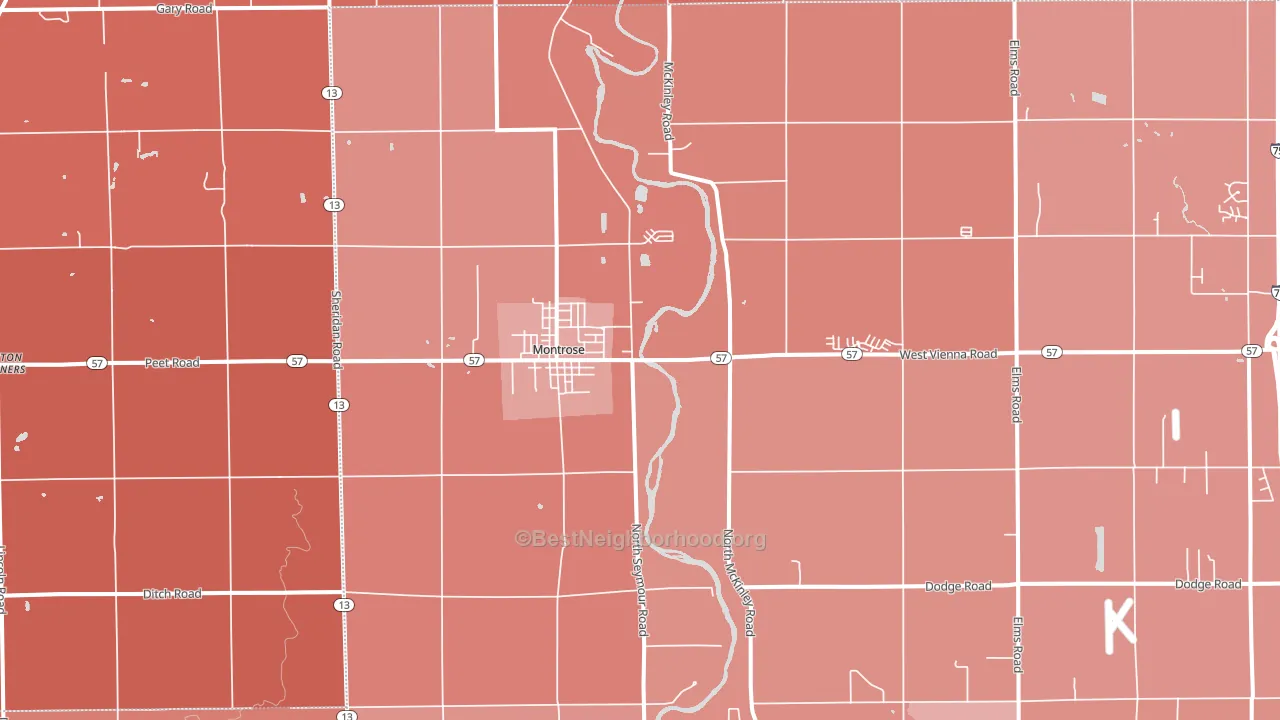 Montrose, MI block-group political-lean map