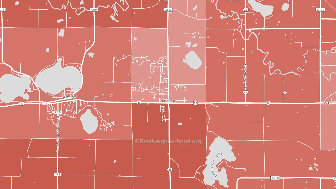 Montrose, MN block-group political-lean map