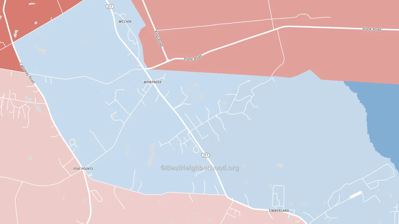 Montrose, NC block-group political-lean map