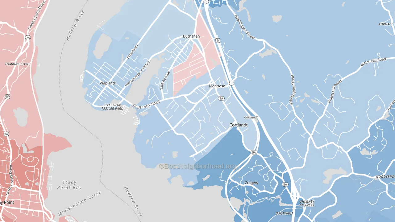 Montrose, NY block-group political-lean map
