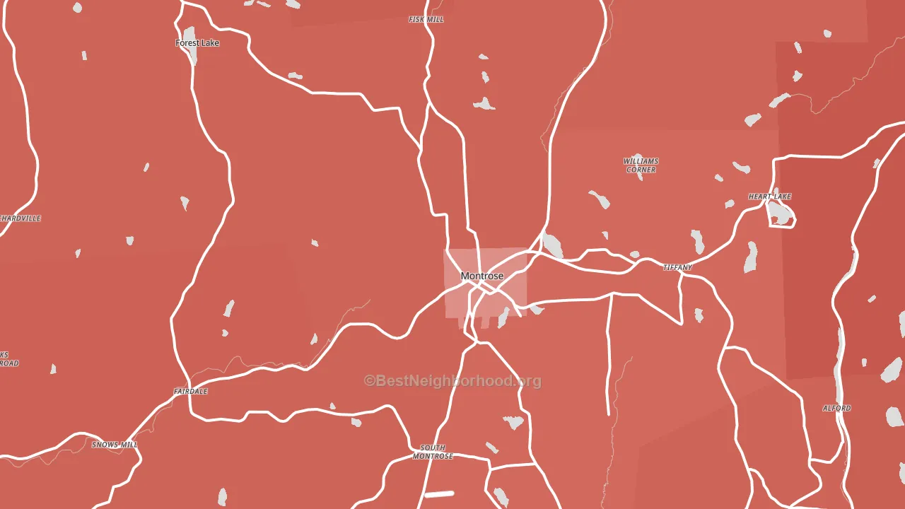 Montrose, PA block-group political-lean map