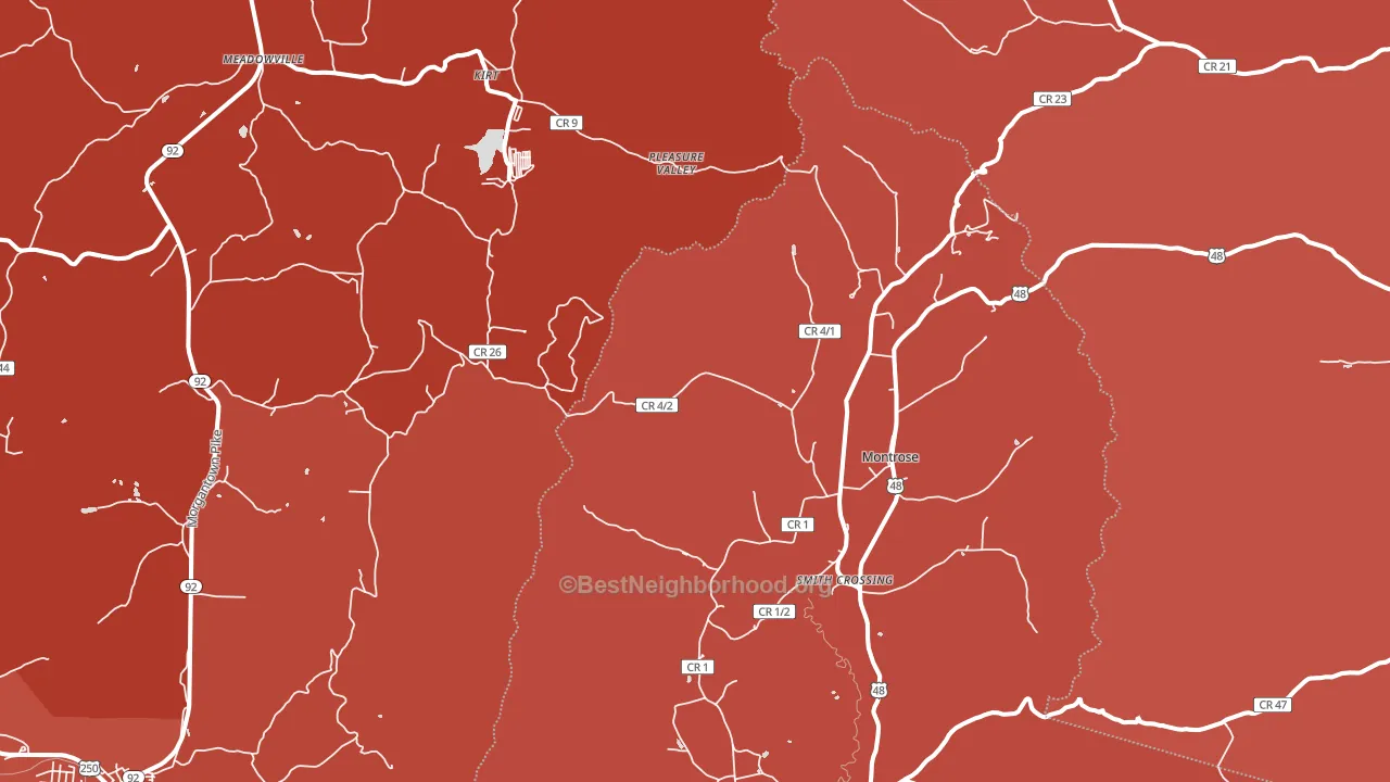 Montrose, WV block-group political-lean map