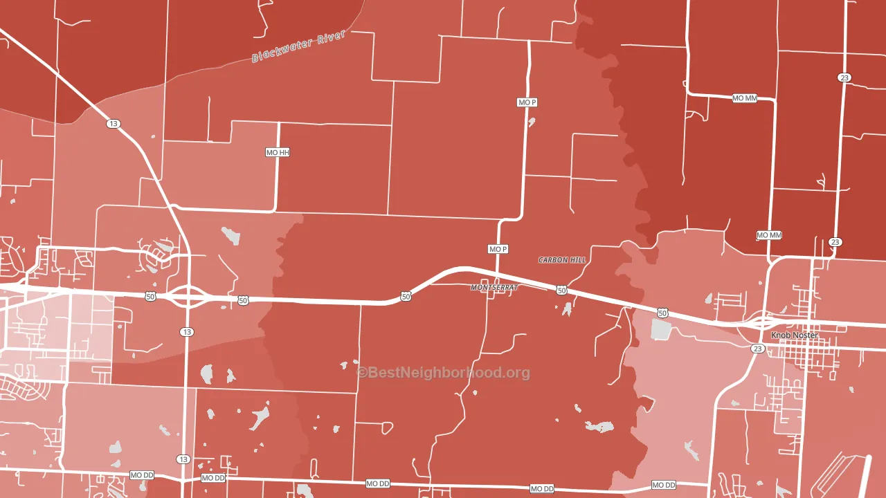 Montserrat, MO block-group political-lean map
