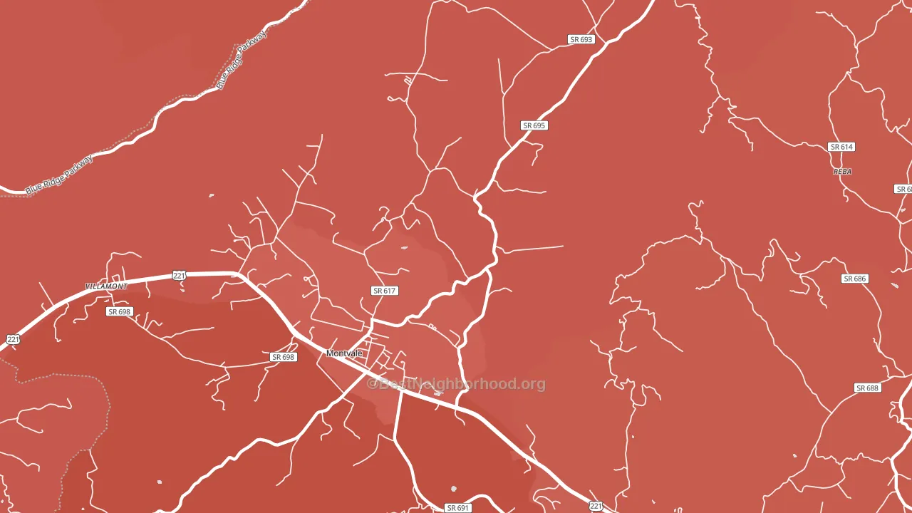 Montvale, VA block-group political-lean map