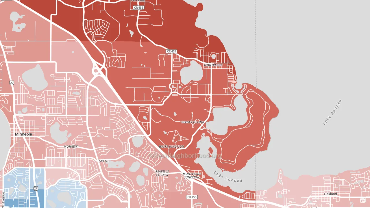 Montverde, FL block-group political-lean map