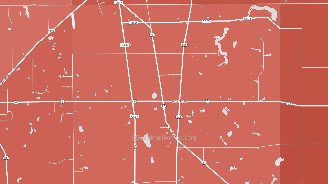 Montville, OH block-group political-lean map