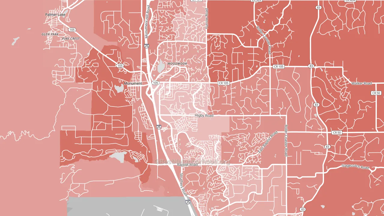 Monument, CO block-group political-lean map