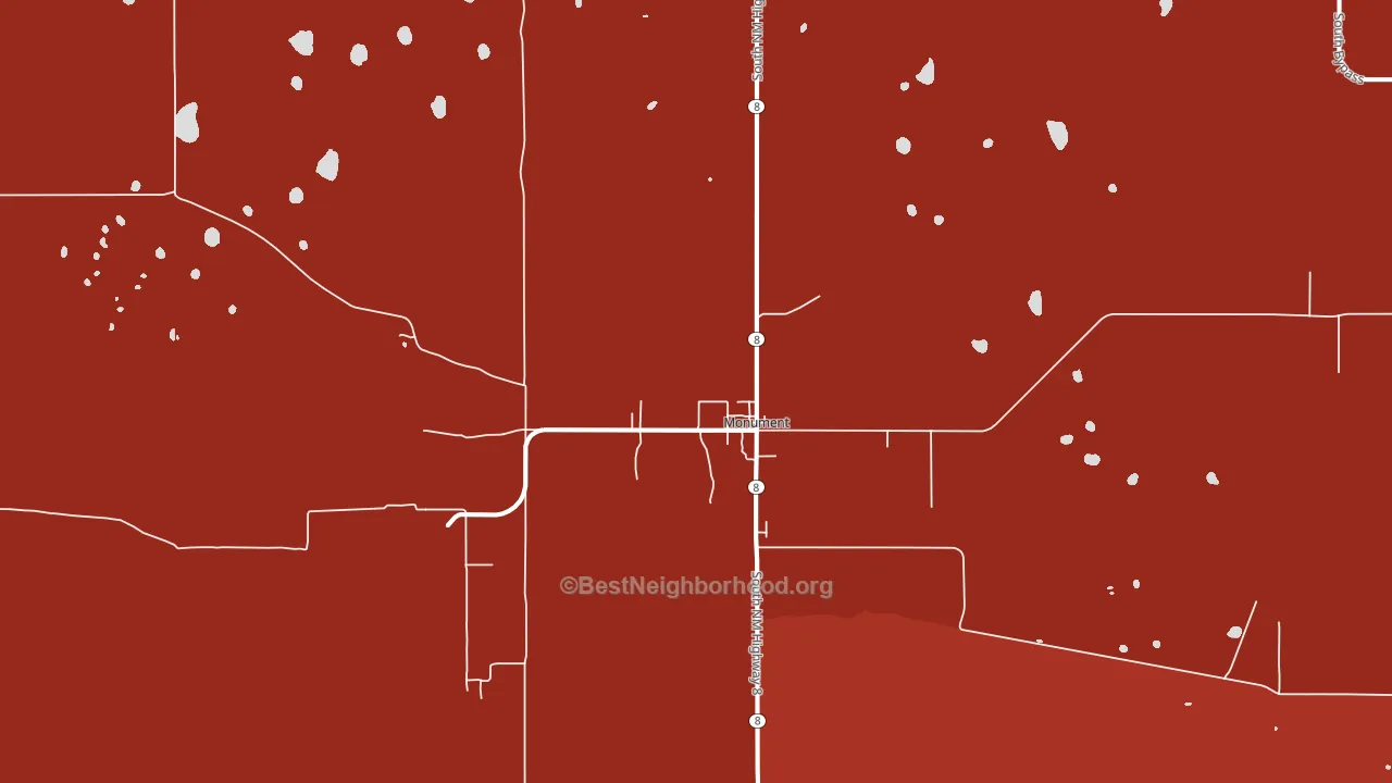 Monument, NM block-group political-lean map
