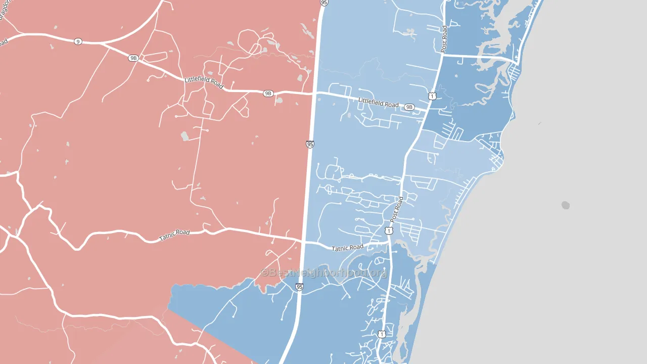 Moody, ME block-group political-lean map