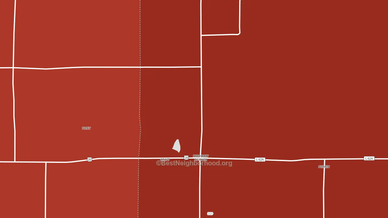 Moomaw Corner, NE block-group political-lean map