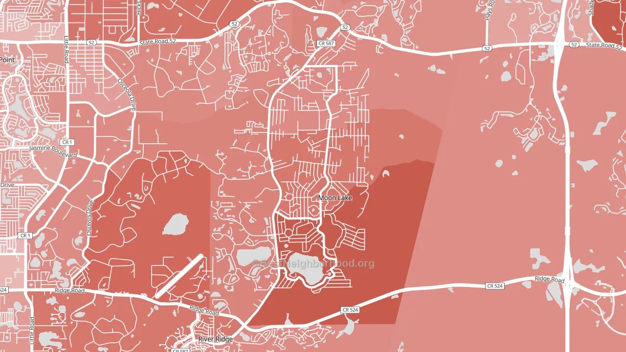 Moon Lake Estates, Moon Lake, FL block-group political-lean map