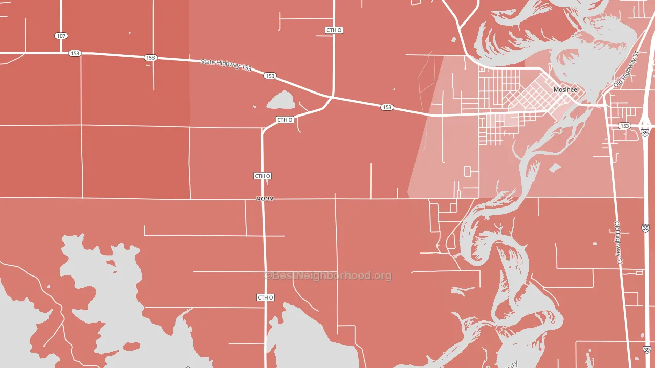Moon, WI block-group political-lean map