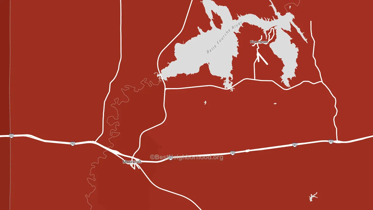 Moorcroft, WY block-group political-lean map