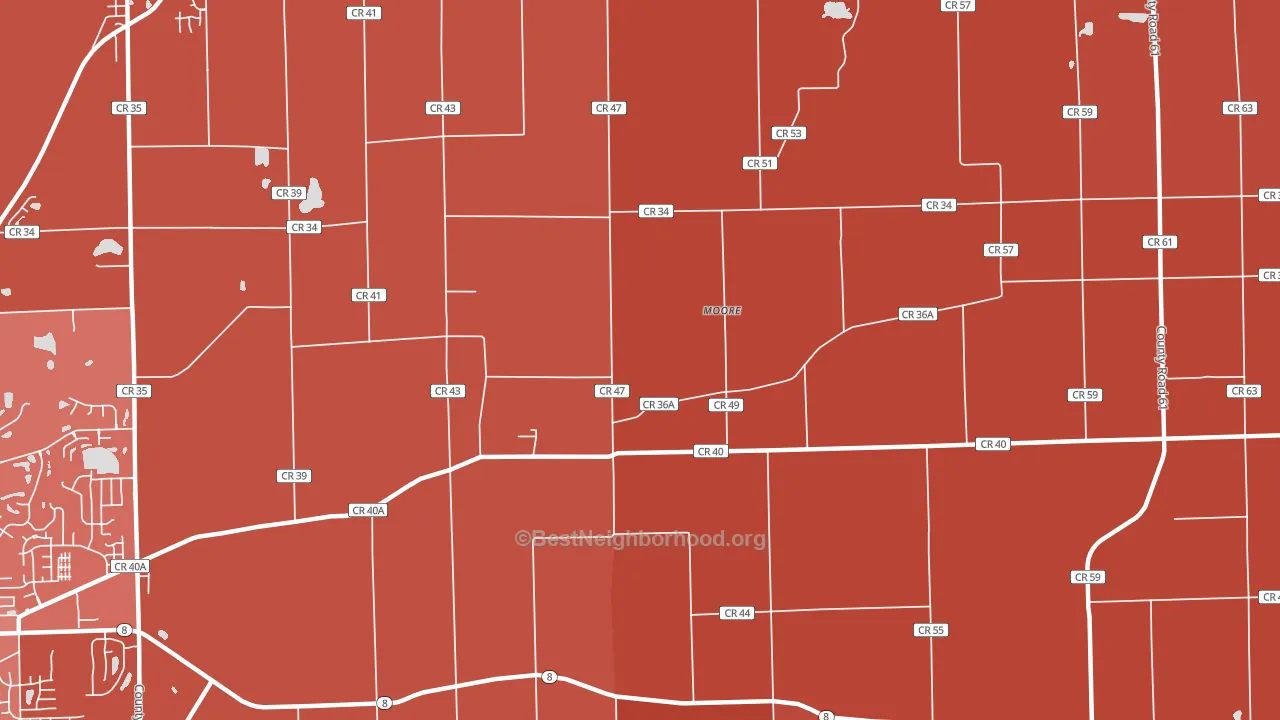 Moore, IN block-group political-lean map