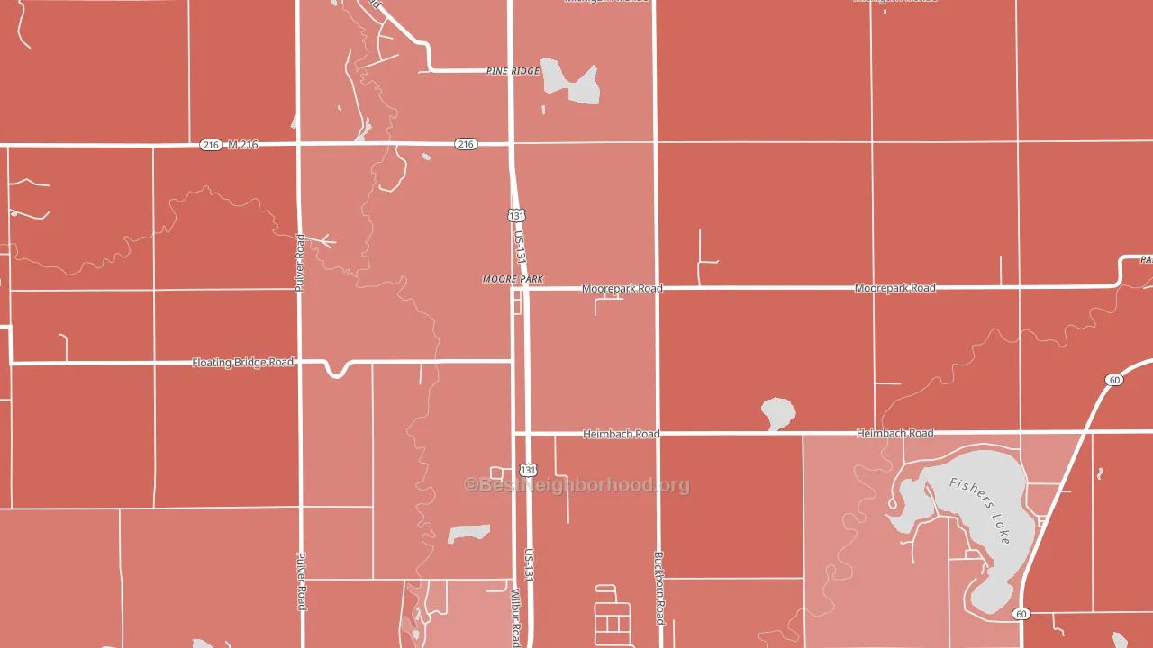 Moore Park, MI block-group political-lean map