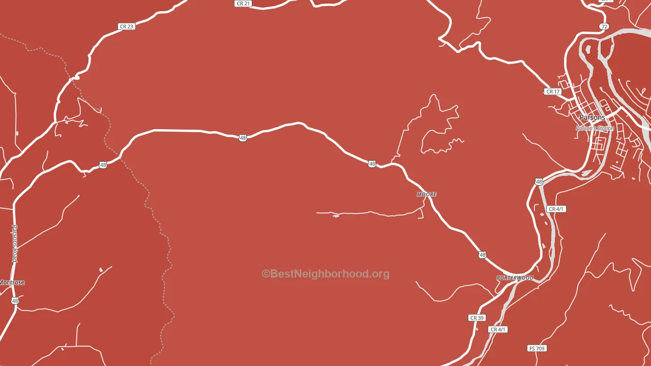 Moore, WV block-group political-lean map