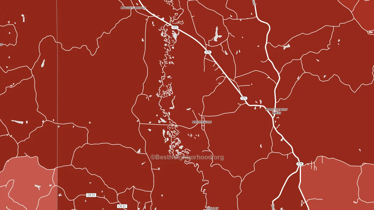 Moores Bridge, AL block-group political-lean map
