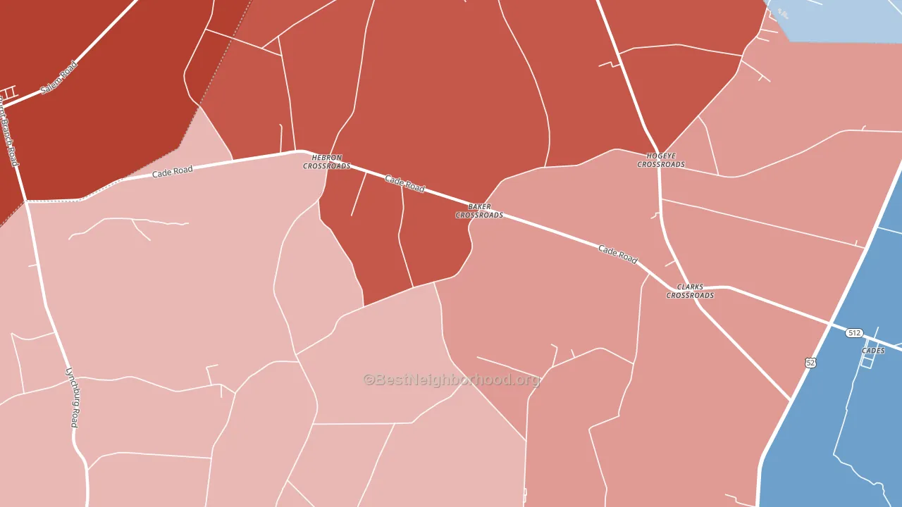 Moores Crossroads, SC block-group political-lean map