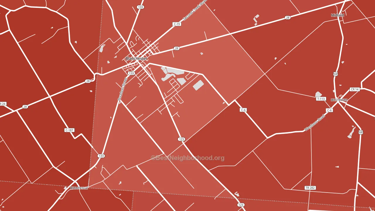 Moores Fork, OH block-group political-lean map