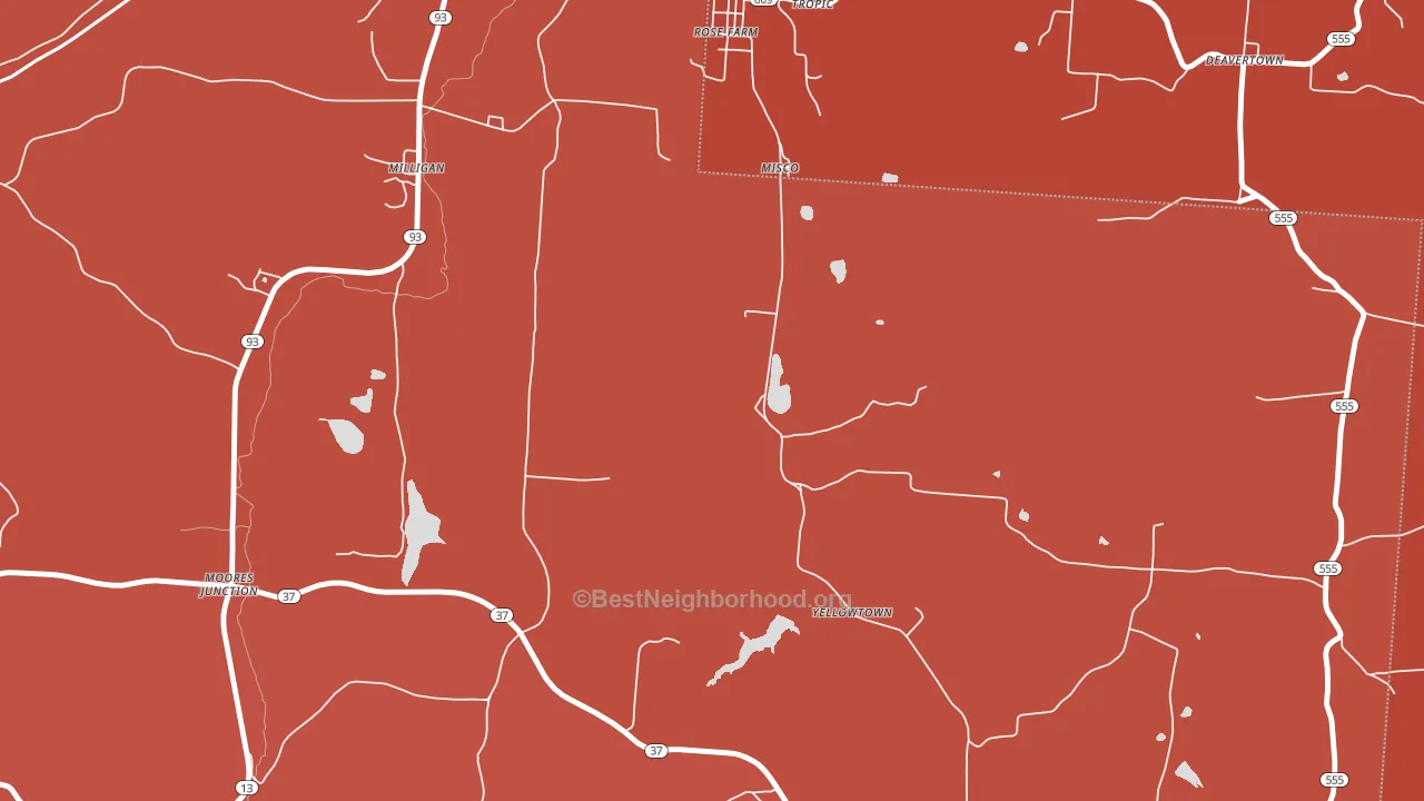 Moores Junction, OH block-group political-lean map