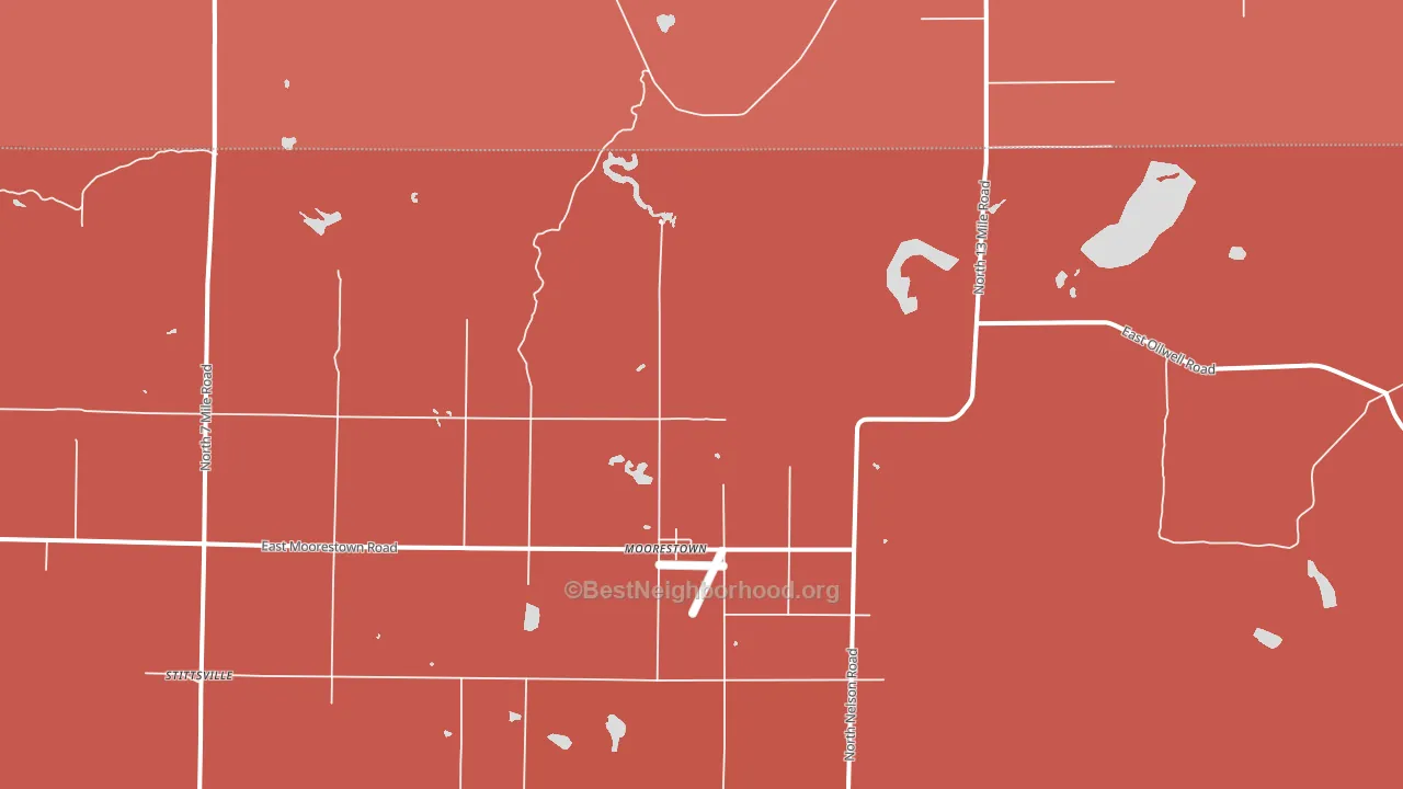 Moorestown, MI block-group political-lean map