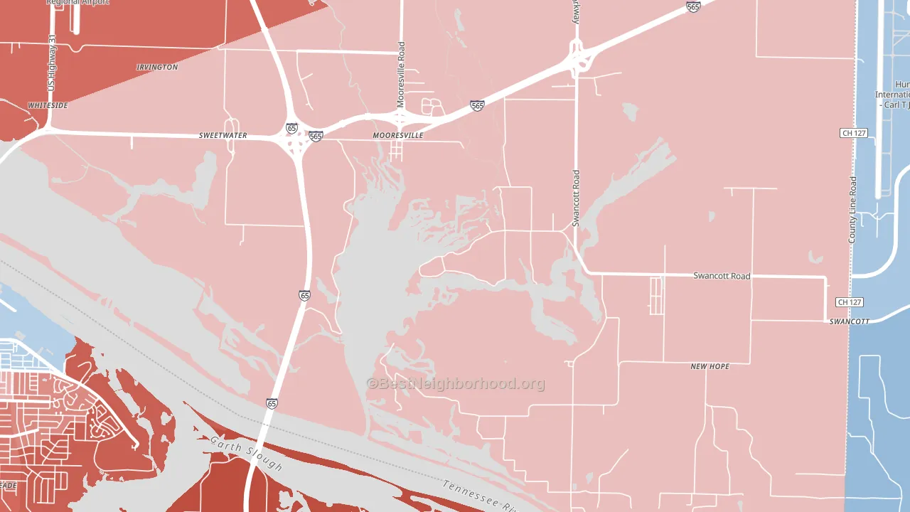 Mooresville, AL block-group political-lean map