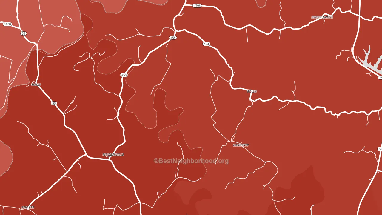 Mooresville, KY block-group political-lean map