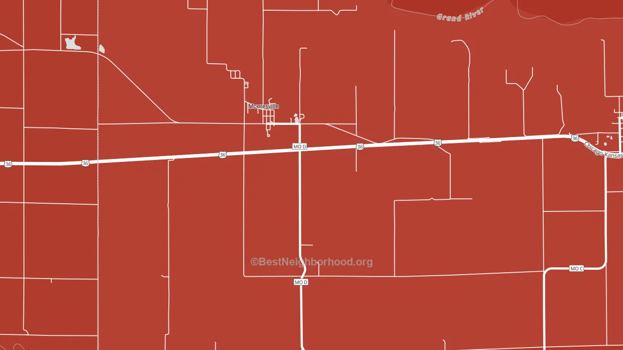 Mooresville, MO block-group political-lean map