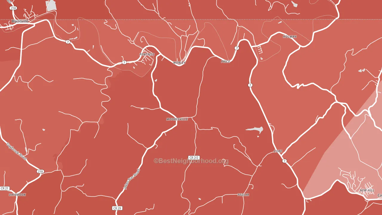 Mooresville, WV block-group political-lean map