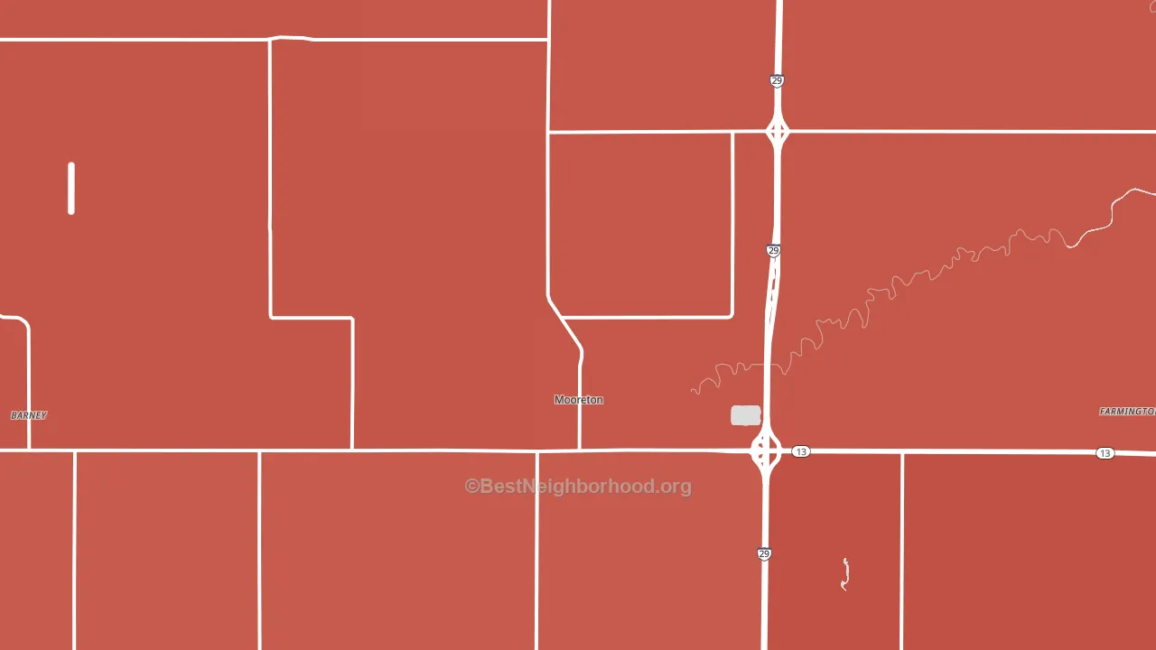 Mooreton, ND block-group political-lean map