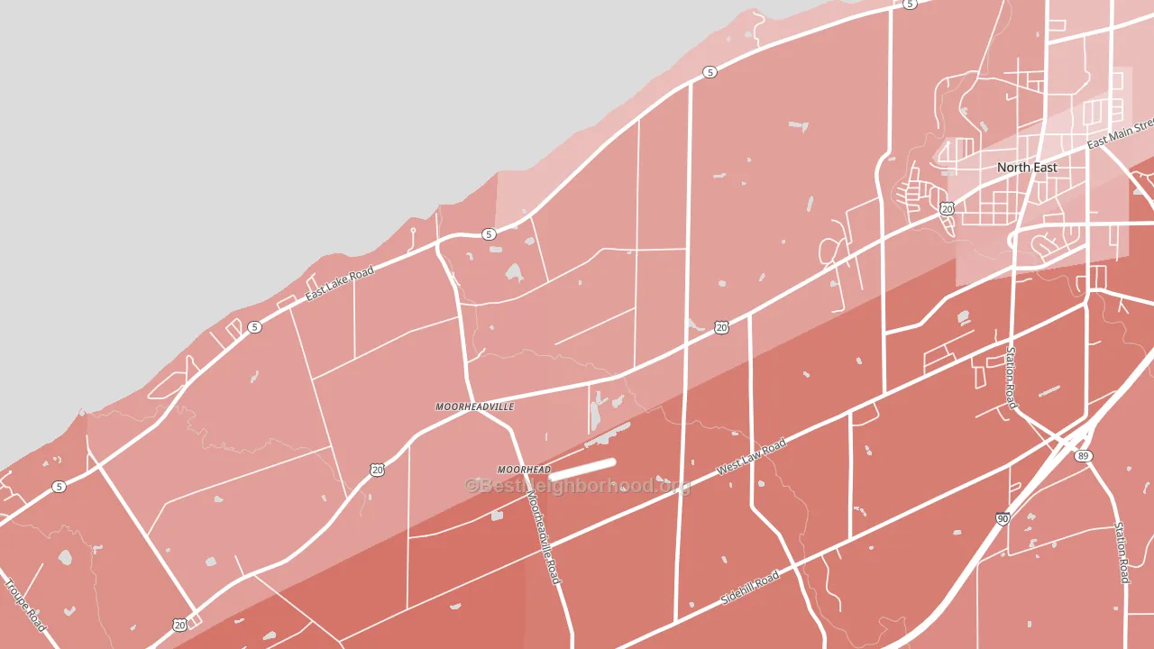 Moorheadville, PA block-group political-lean map