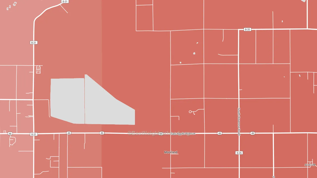 Moorland, MI block-group political-lean map