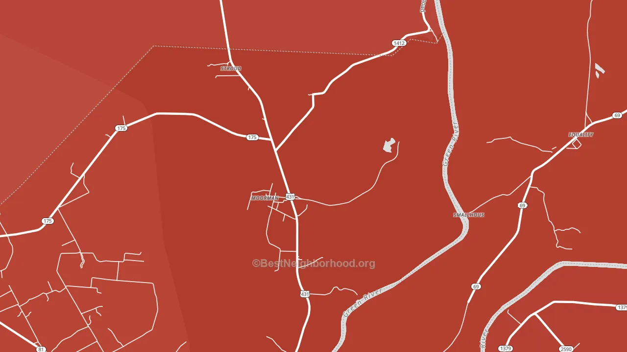 Moorman, KY block-group political-lean map