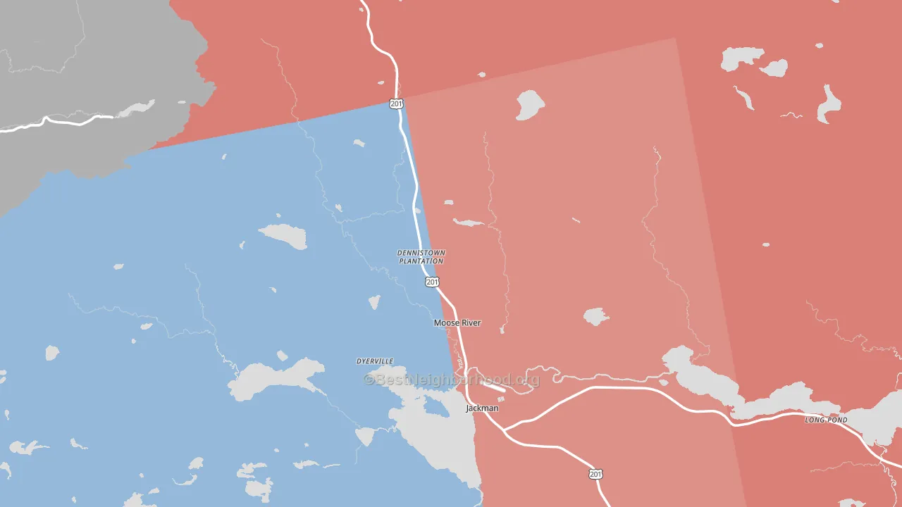 Moose River, ME block-group political-lean map