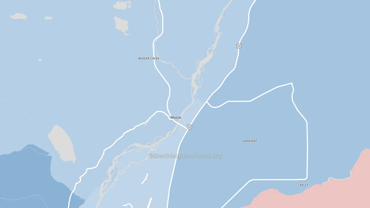 Moose, WY block-group political-lean map